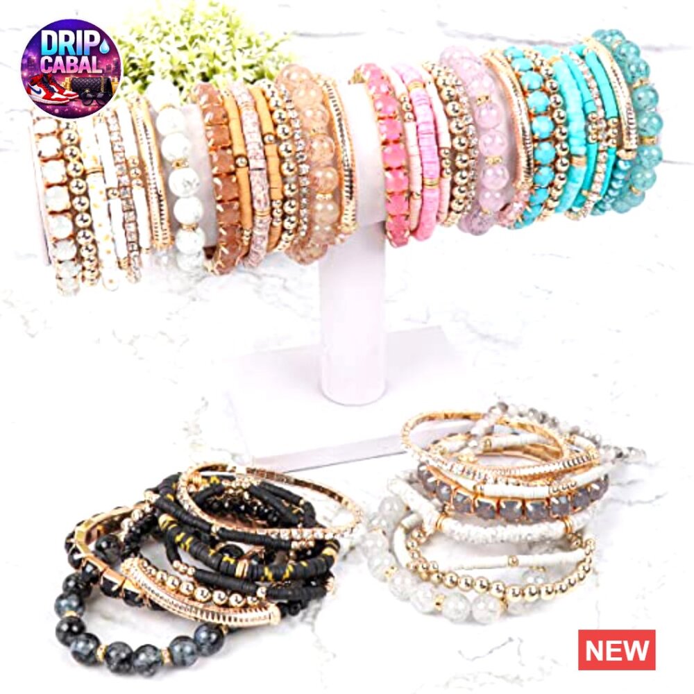 Stretch Beaded Stackable Bracelets Boho Layering … - image 3